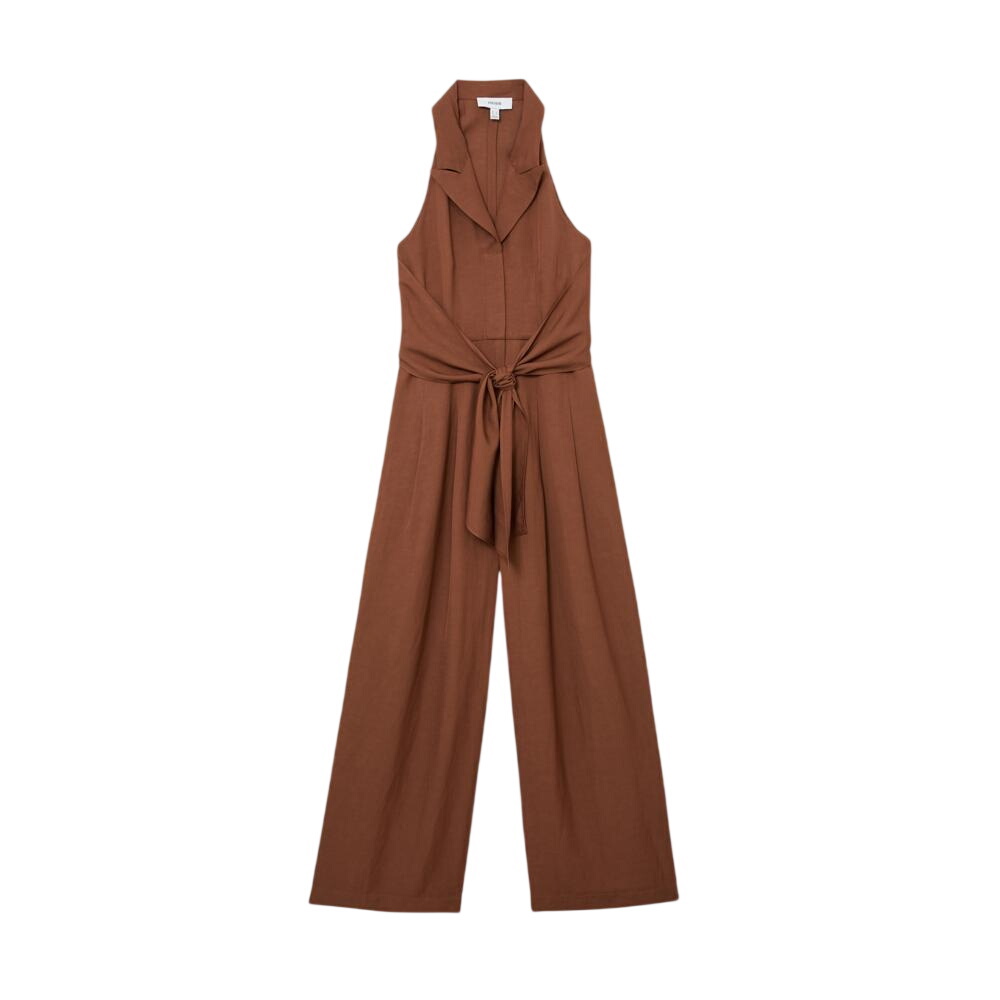 REISS Taya Tie-Front Wide-Leg Jumpsuit
